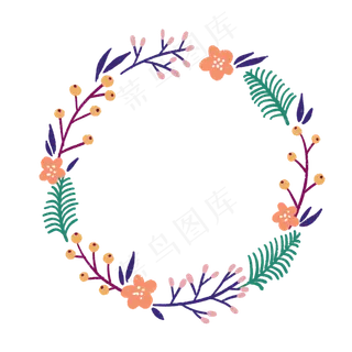 春天马卡龙色系花环 春天马卡龙色系花环