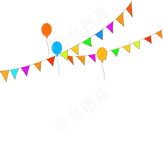 儿童节节日彩旗气球