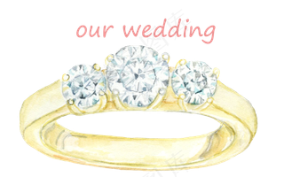 卡通水彩手绘小清新七夕情人节婚