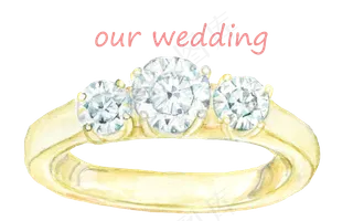 卡通水彩手绘小清新七夕情人节婚