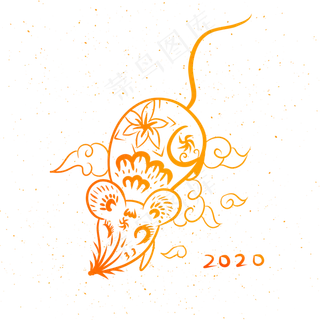 烫金中国风老鼠,免抠元素