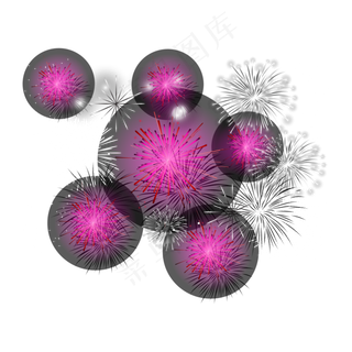 矢量手绘卡通烟花,免抠元素