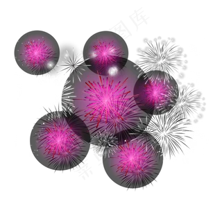 矢量手绘卡通烟花,免抠元素