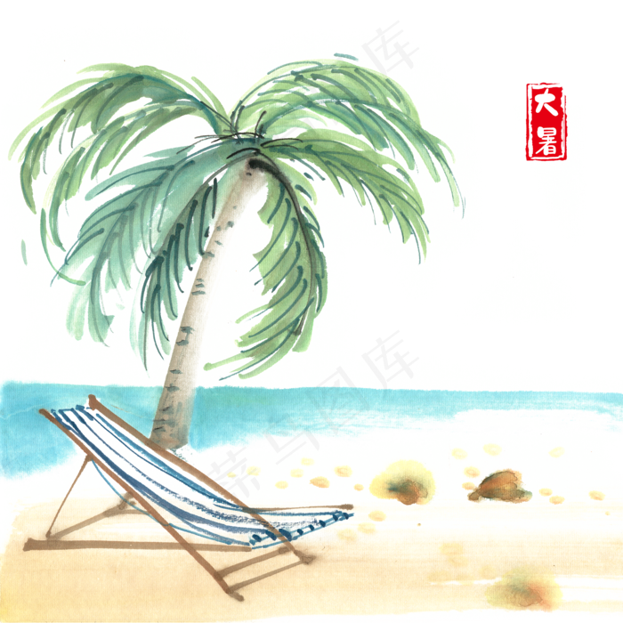 大暑夏日的海边(4724X4724(DPI:300))psd模版下载