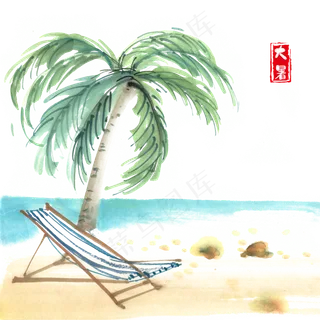 大暑夏日的海边