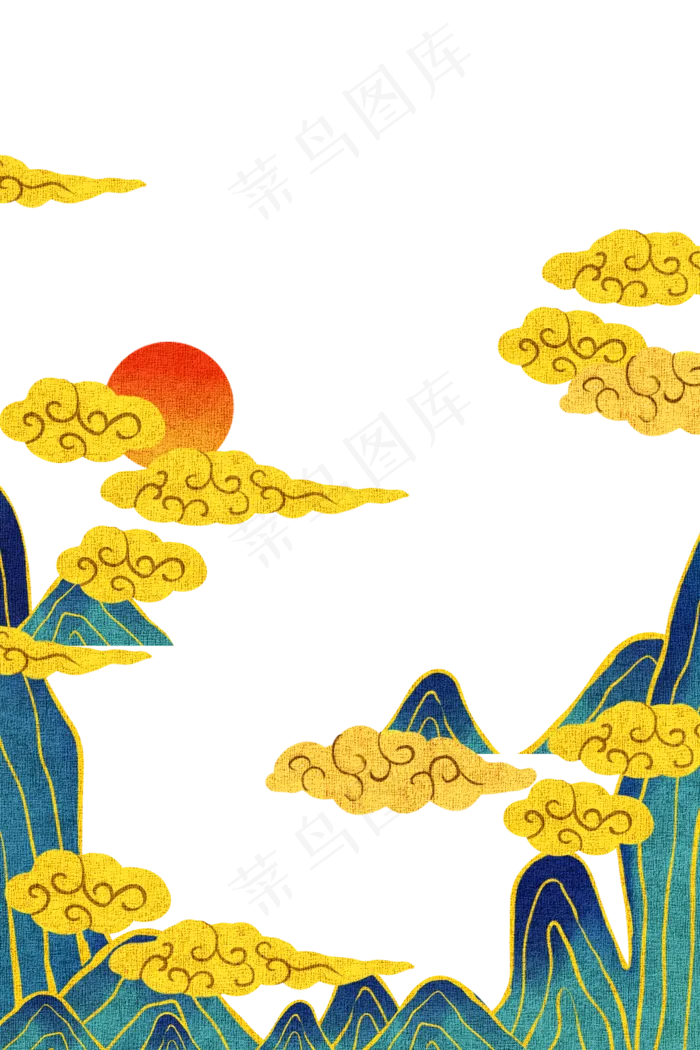 金色祥云(1024X1536(DPI:299))psd模版下载