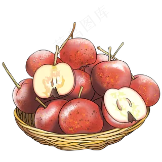 一篮健康的水果红山楂