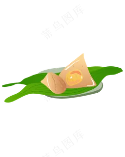 矢量免扣卡通粽子