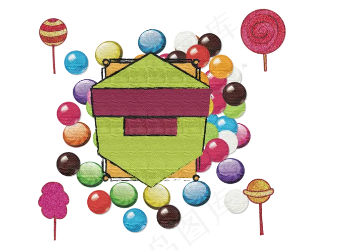 彩色糖果促销优惠券(2000X2000(DPI:300))ai矢量模版下载