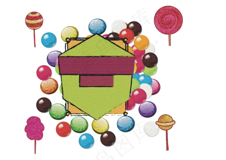 彩色糖果促销优惠券