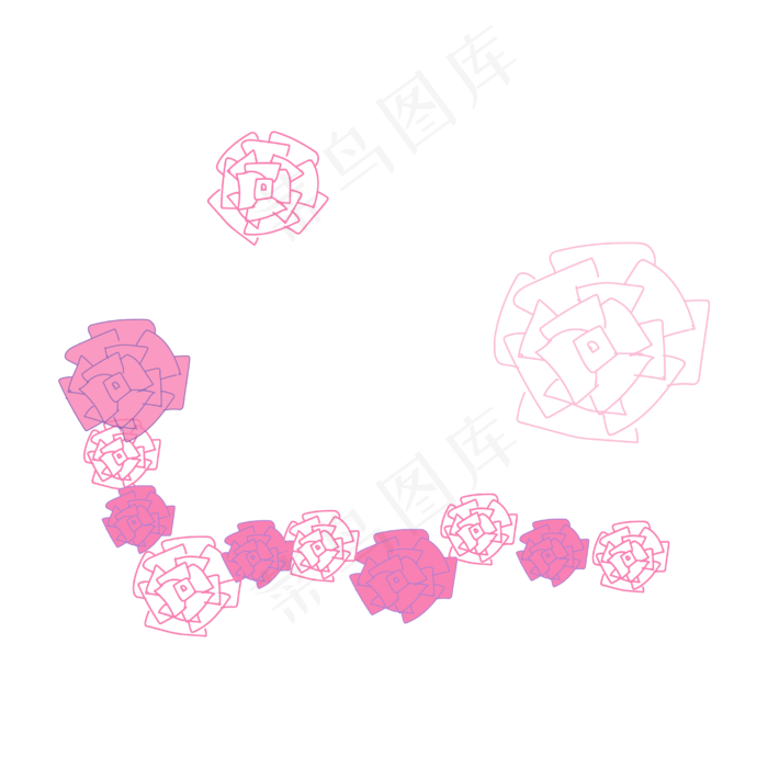 矢量手绘卡通花朵