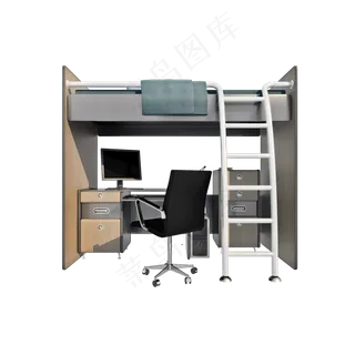 仿真宿舍床铺png图,免抠元素