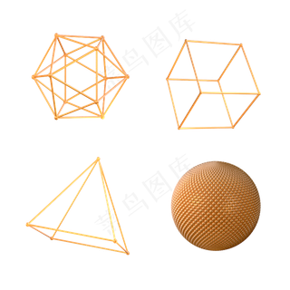 金属漂浮几何,免抠元素