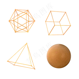 金属漂浮几何,免抠元素