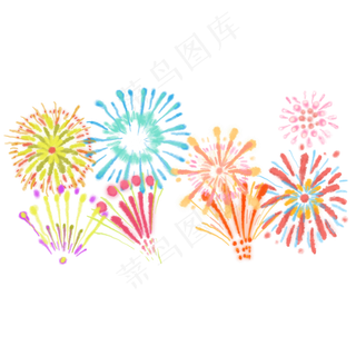 五颜六色的烟花,免抠元素