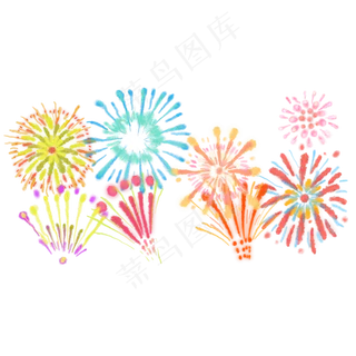五颜六色的烟花,免抠元素