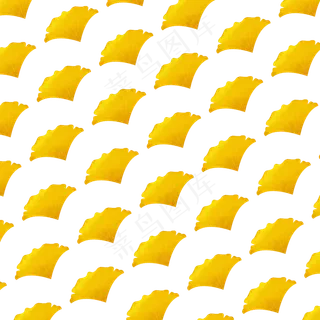 金黄杏叶水彩底纹纹理