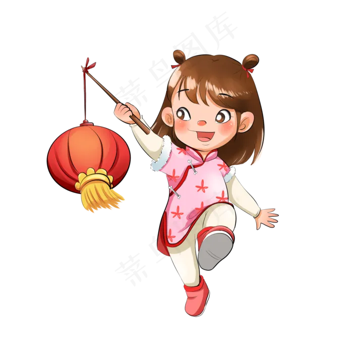 元宵节看花灯习俗,免抠元素(2000*2000px 300 dpi )psd模版下载