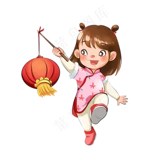 元宵节看花灯习俗,免抠元素