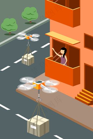 智能无人机给普通家庭送快递