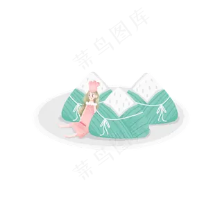 坐在粽子旁边的女孩