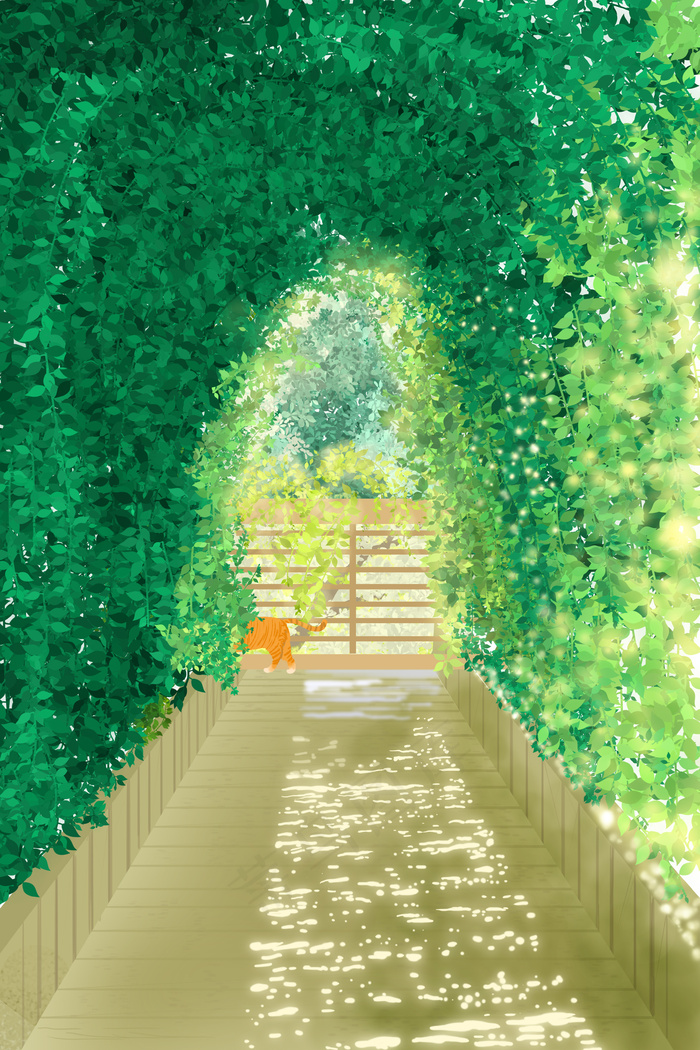 立夏主题之绿荫长廊(1125X2436(DPI:72))psd模版下载