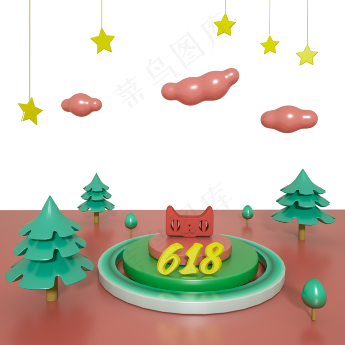 618促销C4D展台(3000X3000(DPI:72))psd模版下载