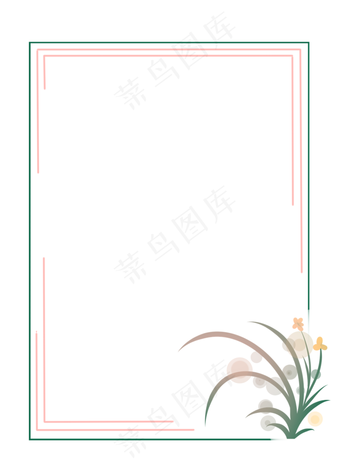 古风植物边框纹理