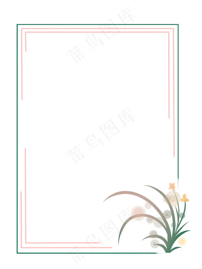 古风植物边框纹理(1417X1890(DPI:300))psd模版下载