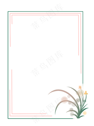 古风植物边框纹理