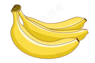 黄色弯曲香蕉插图