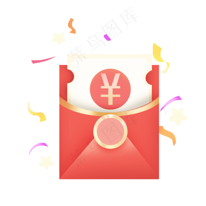 红色电子电商红包,免抠元素(3000X3000(DPI:300))psd模版下载
