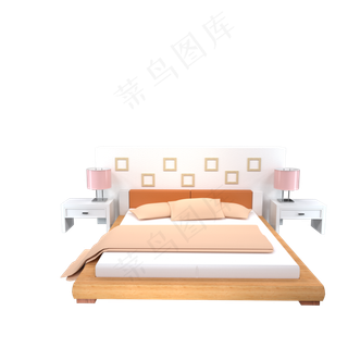 3D卧室家装双人床