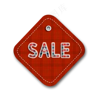 圣诞节红色格子促销吊牌