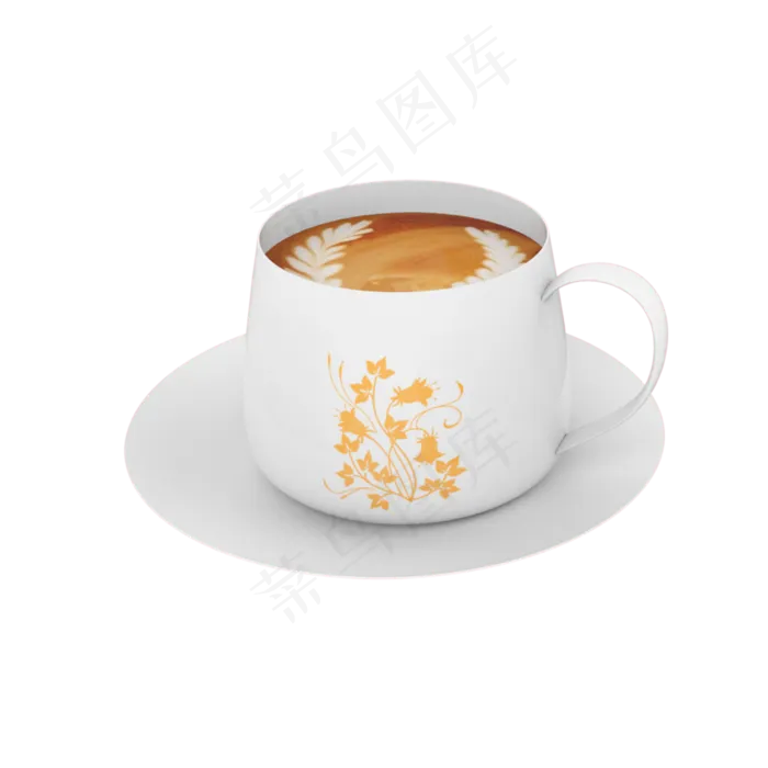 3D咖啡杯免抠图案(2500X2500(DPI:300))psd模版下载