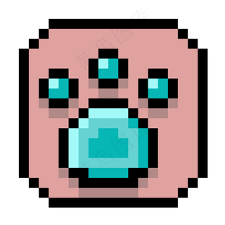 像素风格动物爪印图标