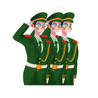 八一建军节手绘军人