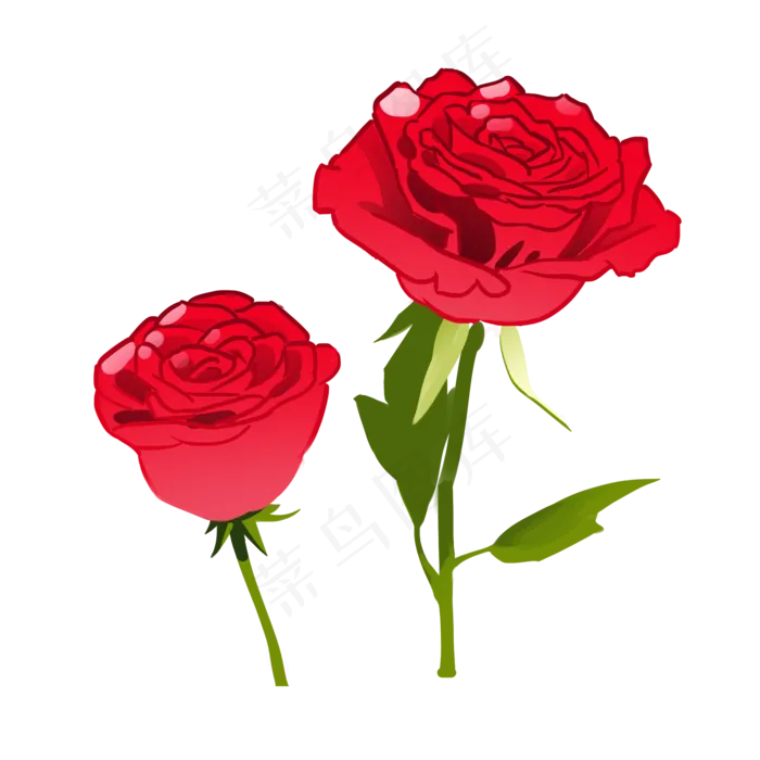 情人节玫瑰花花枝(2000X2000(DPI:300))psd模版下载
