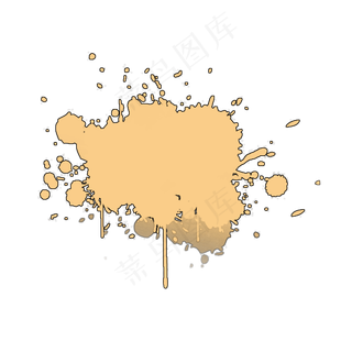 黄色斑驳笔刷效果