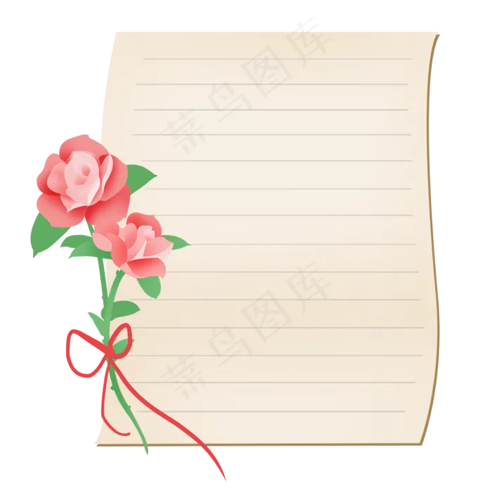 情人节玫瑰花卉信封边框(2000X2000(DPI:300))psd模版下载