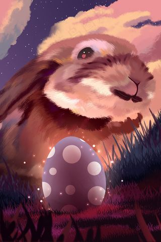 厚涂万圣节兔子与彩蛋