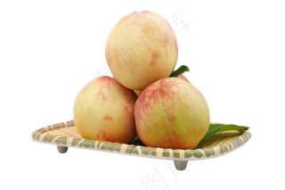 一盘水果桃子