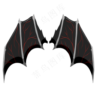 黑色展翅邪恶翅膀,免抠元素