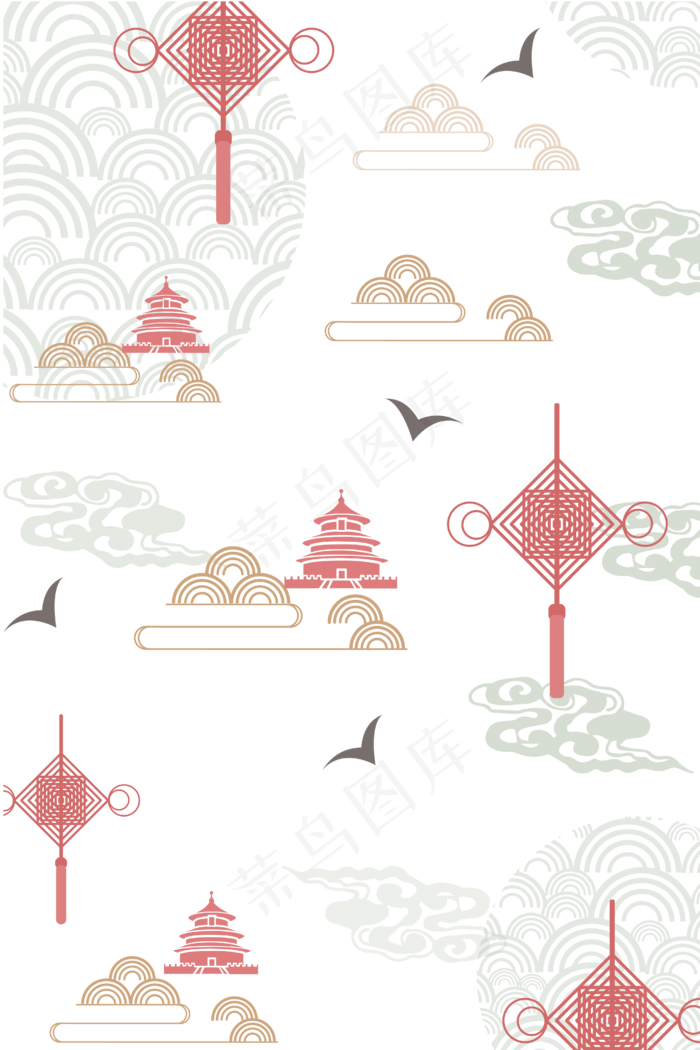 中式花纹底纹(2000X2000(DPI:132))ai矢量模版下载