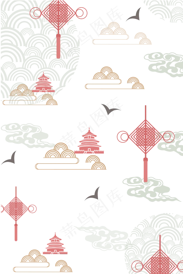 中式花纹底纹(2000X2000(DPI:132))ai矢量模版下载