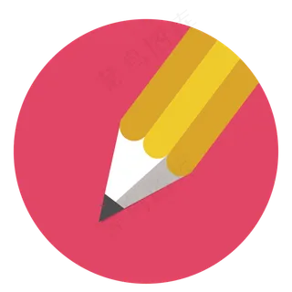 红色立体铅笔图标 红色立体铅笔图标