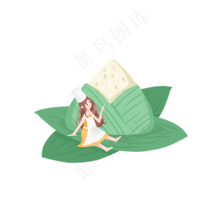 端午节的粽子和女孩