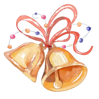 圣诞铃铛装饰水彩,免抠元素