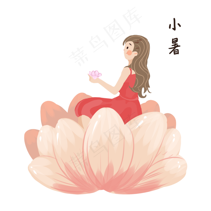 夏季小暑荷花女孩(2000X2000)