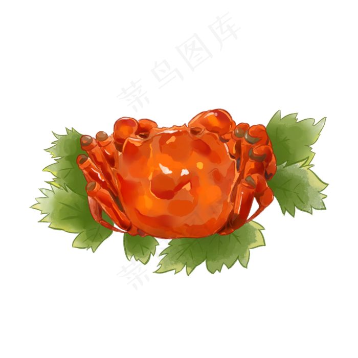 手绘水彩风格美食大闸蟹(2000X2000(DPI:300))psd模版下载